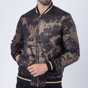 163. NWT BARABAS Men's Gold & Black Jacket - Size Large